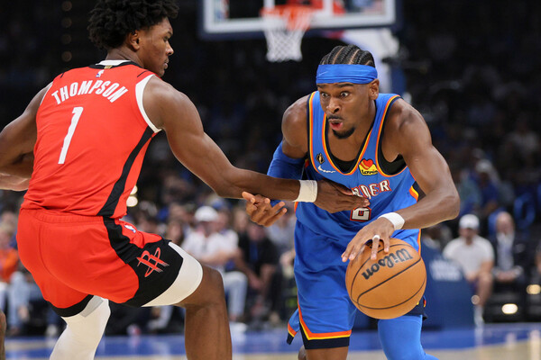 <b>오클라호마시티</b>, NBA <b>개막전</b>서 2차 연장 끝에 <b>휴스턴</b> 제압