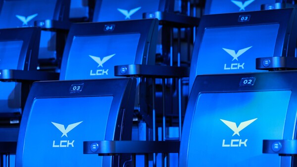 서울 종로구 리그오브레전드 LCK아레나 좌석의 LCK 마크. 연합뉴스