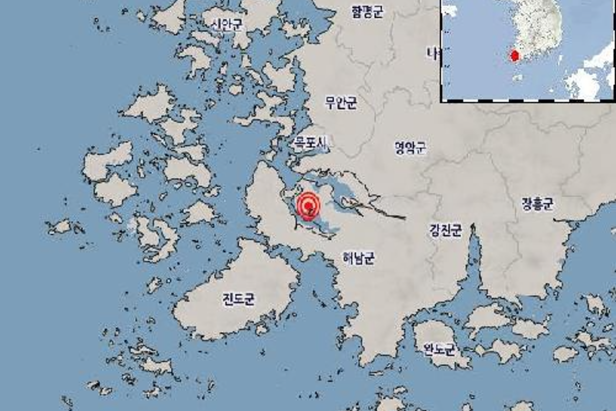 전남광주 <b>해남</b> 서북서쪽서 <b>규모 3.1 지진</b> 발생
